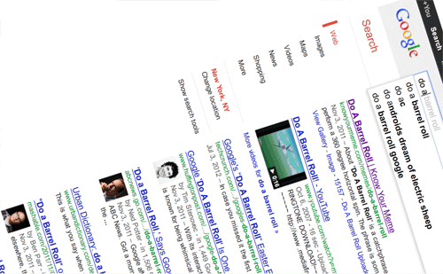 Google search - do a barrel roll