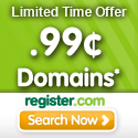 Limited Time Only 99 Cent Domains from Register.com