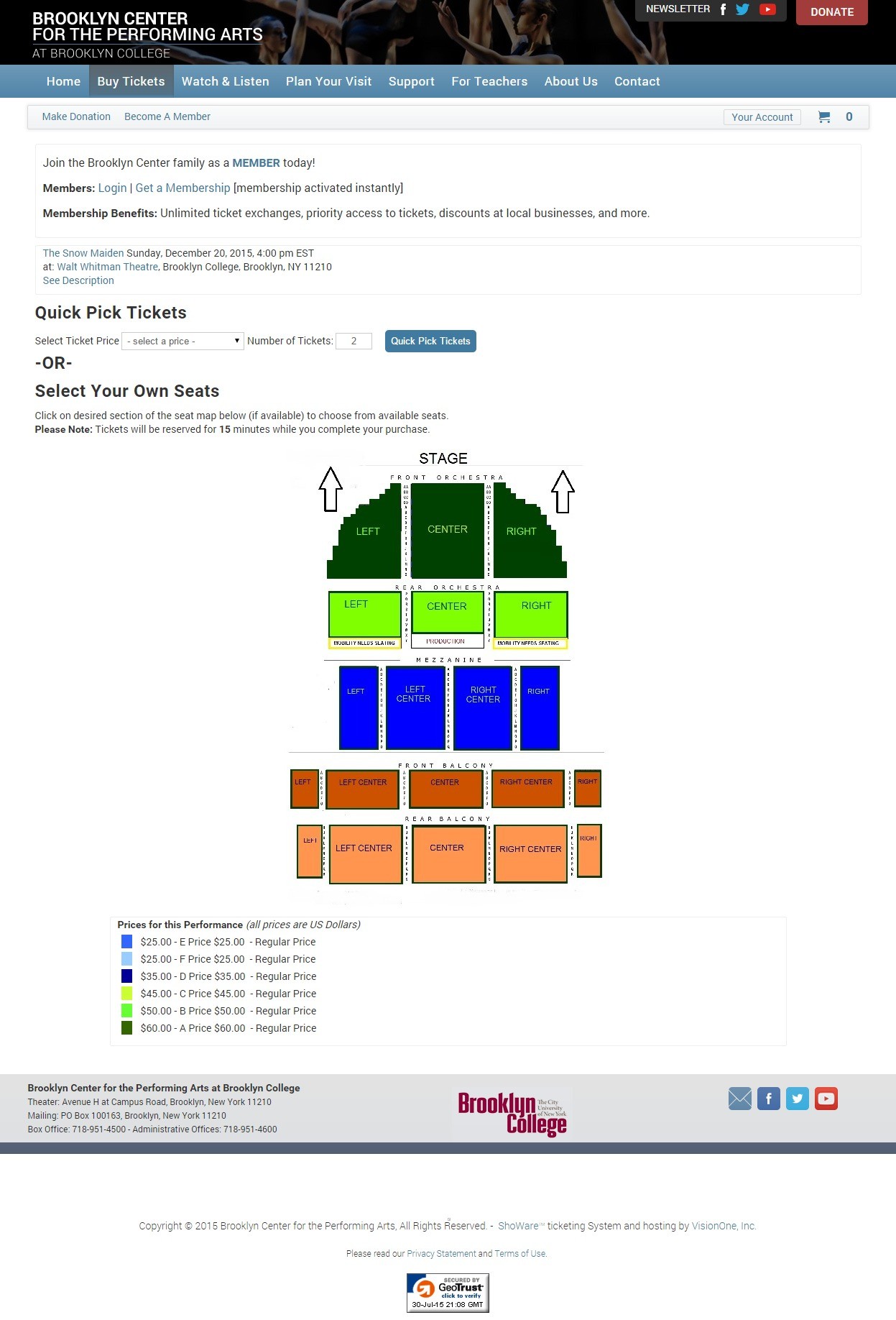 Brooklyn Center for the Performing Arts Buy Tickets