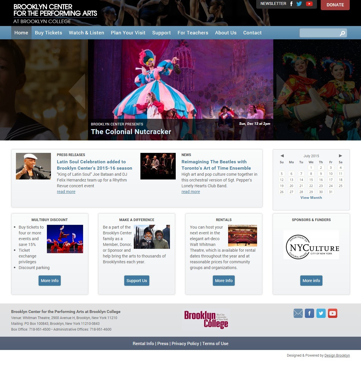 Brooklyn Center for the Performing Arts Homepage