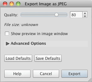 GIMP Jpeg File Format