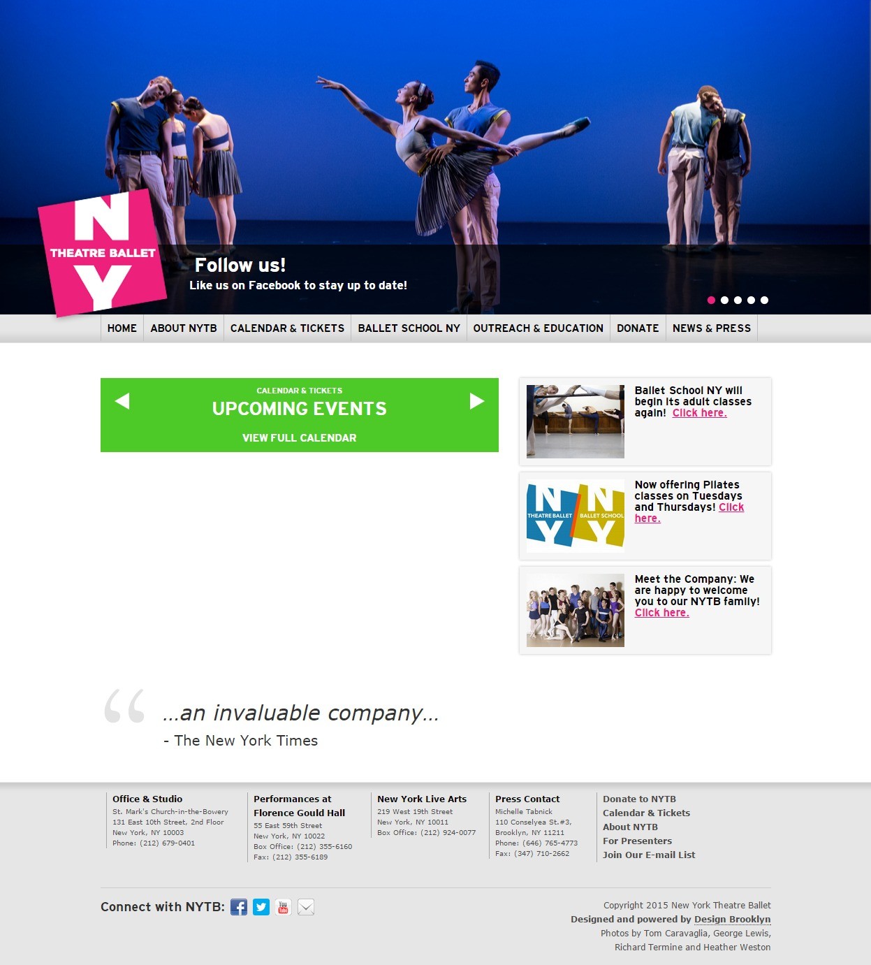 New York Theatre Ballet Homepage