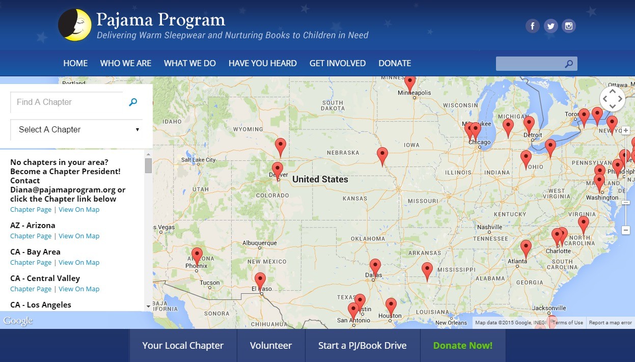 Pajama Program Locations