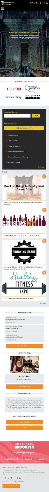 Mobile view of Brooklyn Chamber of Commerce website